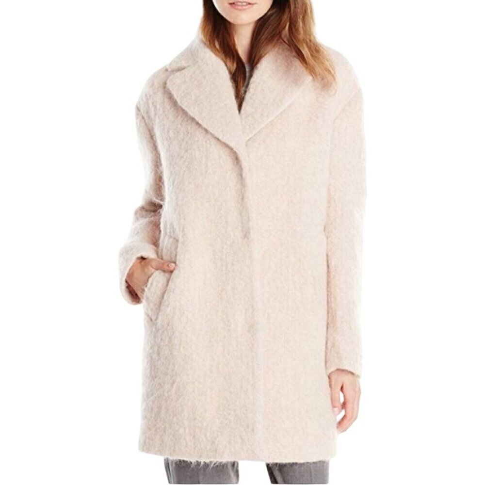 Cole Haan NWOT Blush Pink Alpaca Wool Mohair Coat Size 2